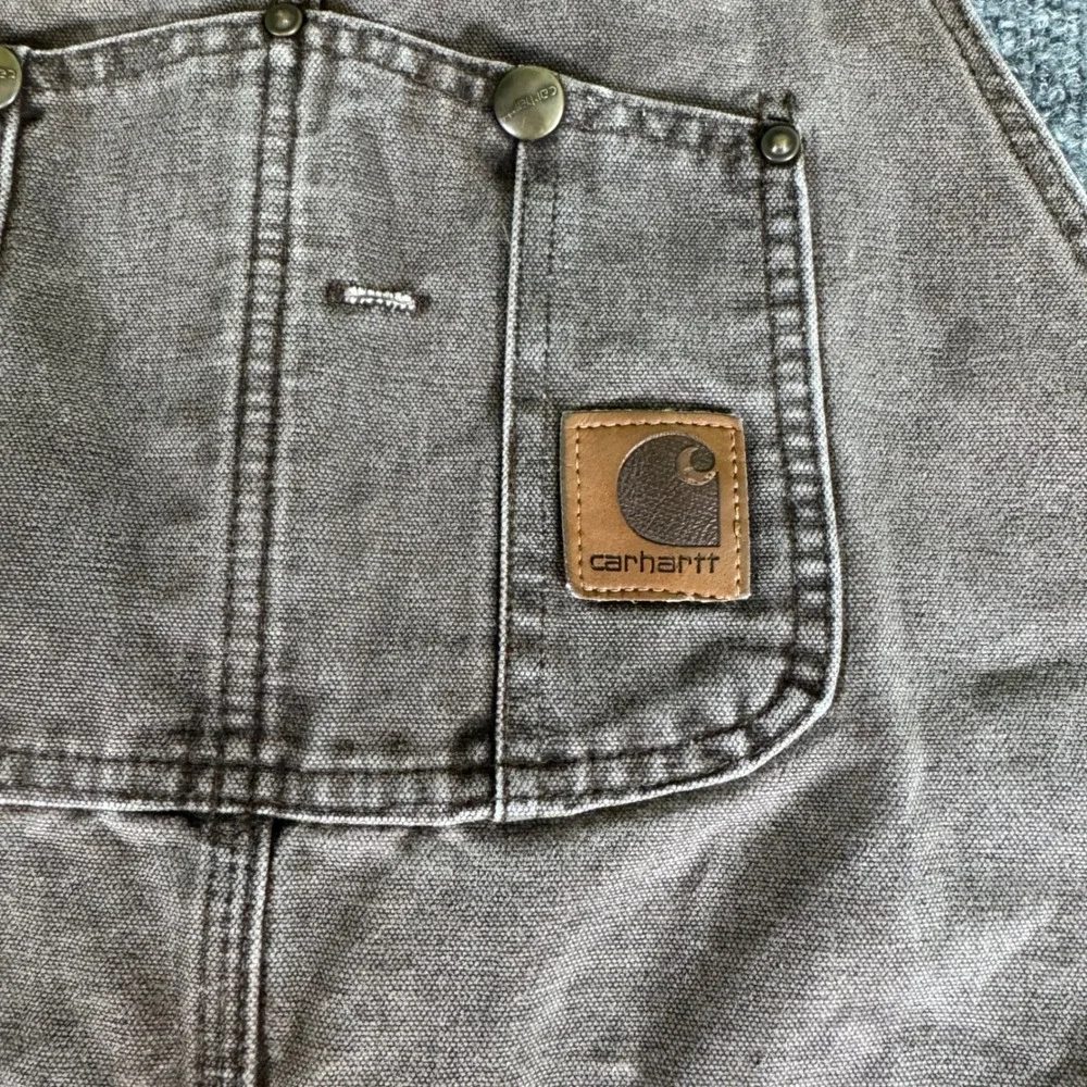 Carhartt Bib Overalls Mens 42x30 Double Knee Duck Canvas Relaxed Brown Vintage
